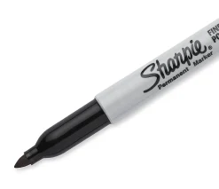 Sharpie® Permanent Fine-Point Markers, Gray Barrel, Black Ink, Pack Of 12 Markers