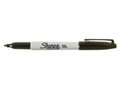 Sharpie® Permanent Fine-Point Markers, Gray Barrel, Black Ink, Pack Of 12 Markers