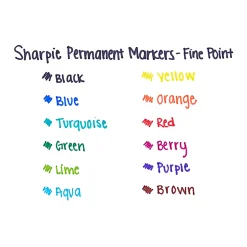 Sharpie® Permanent Fine-Point Markers, Red, Pack Of 12 Markers
