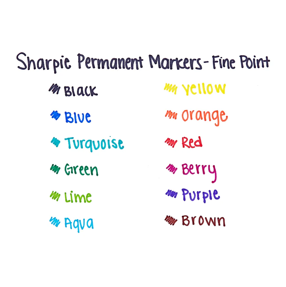 Sharpie® Permanent Fine-Point Markers, Red, Pack Of 12 Markers