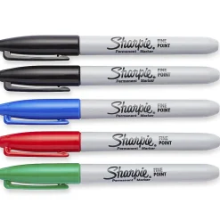 Sharpie® Permanent Fine-Point Markers, Blue, Pack Of 12 Markers