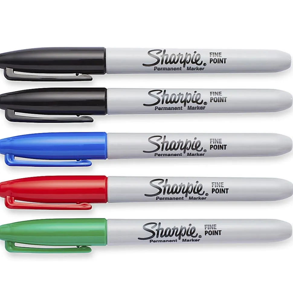 Sharpie® Permanent Fine-Point Markers, Blue, Pack Of 12 Markers