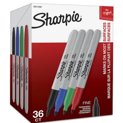 Sharpie® Permanent Fine-Point Markers, Assorted Colors, Pack Of 36
