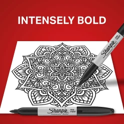 Sharpie® Permanent Fine-Point Markers, Green, Pack Of 12