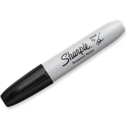 Sharpie® Permanent Markers, Chisel Tip, Black Ink, Pack Of 12 Markers