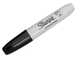Sharpie® Permanent Markers, Chisel Tip, Gray Barrel, Black Ink, Pack Of 36 Markers