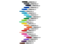 Sharpie®Permanent Markers, Fine Point, Assorted Colors, Set Of 24, Pouch