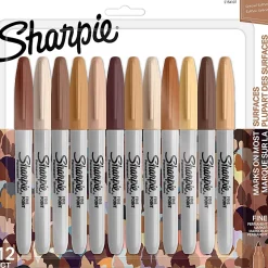 Sharpie® Permanent Markers, Fine Point, Portrait Colors, Pack Of 12 Markers