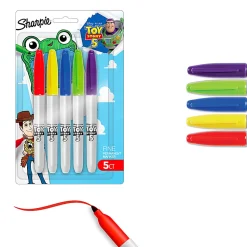 Sharpie Permanent Markers, Toy Story 5 Packaging, Assorted, Fine Point, 5 Count