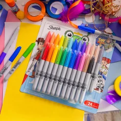 Sharpie Permanent Markers, Toy Story 5 Packaging, Assorted, Fine Point, 24 Count