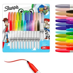 Sharpie Permanent Markers, Toy Story 5 Packaging, Assorted, Fine Point, 24 Count