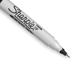 Sharpie Permanent Markers, Twin Tip, Fine/Ultra Fine Point,4/PK, Black