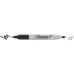 Sharpie Permanent Markers, Twin Tip, Fine/Ultra Fine Point,4/PK, Black