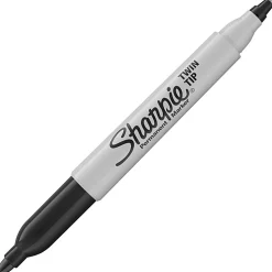Sharpie Permanent Markers, Twin Tip, Fine/Ultra Fine Point,4/PK, Black