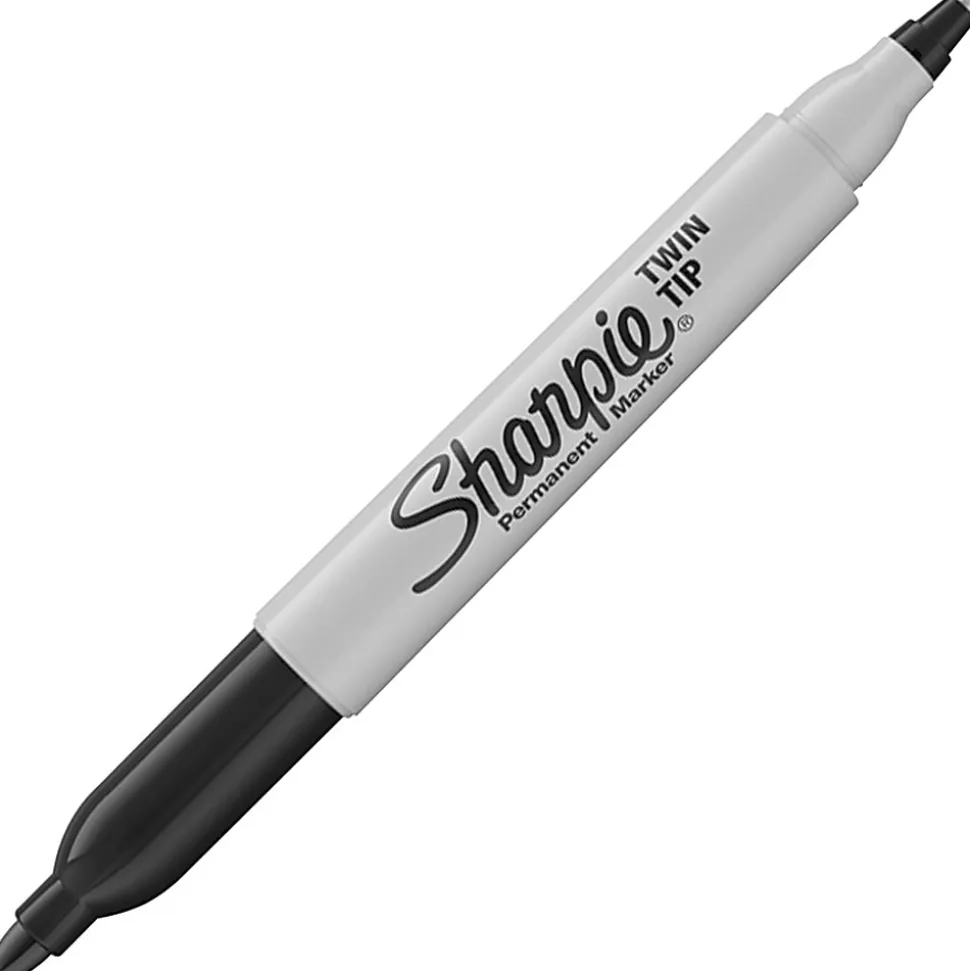 Sharpie Permanent Markers, Twin Tip, Fine/Ultra Fine Point,4/PK, Black