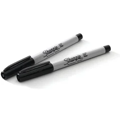 Sharpie® Permanent Ultra-Fine Point Markers, Black, Pack Of 5 Markers