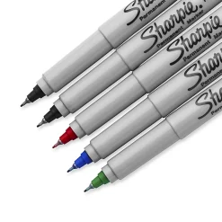 Sharpie® Permanent Ultra-Fine Point Markers, Assorted Colors, Pack Of 5 Markers