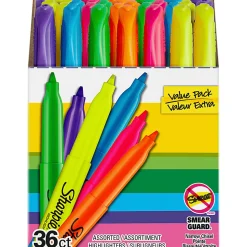 Sharpie Pocket Highlighters, Narrow Point, Multicolor, Pack Of 36 Highlighters