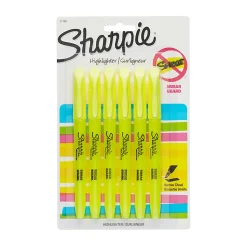 Sharpie® Pocket Style Highlighters, Chisel Tip, Yellow, 6 Count