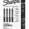 Sharpie® PRO Permanent Markers, Fine Point, Black/Gray Barrel, Assorted Ink Colors, Pack Of 4