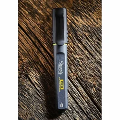 Sharpie® PRO Permanent Markers, Chisel Tip, Medium Point, Black/Gray Barrel, Black Ink, Pack Of 12 Markers