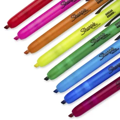 Sharpie® Retractable Highlighters, Chisel Tip, Assorted, 8 Count