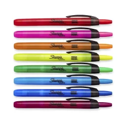 Sharpie® Retractable Highlighters, Chisel Tip, Assorted, 8 Count
