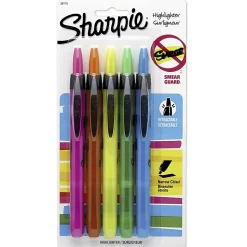 Sharpie® Retractable Highlighters, Assorted Colors, Pack Of 5