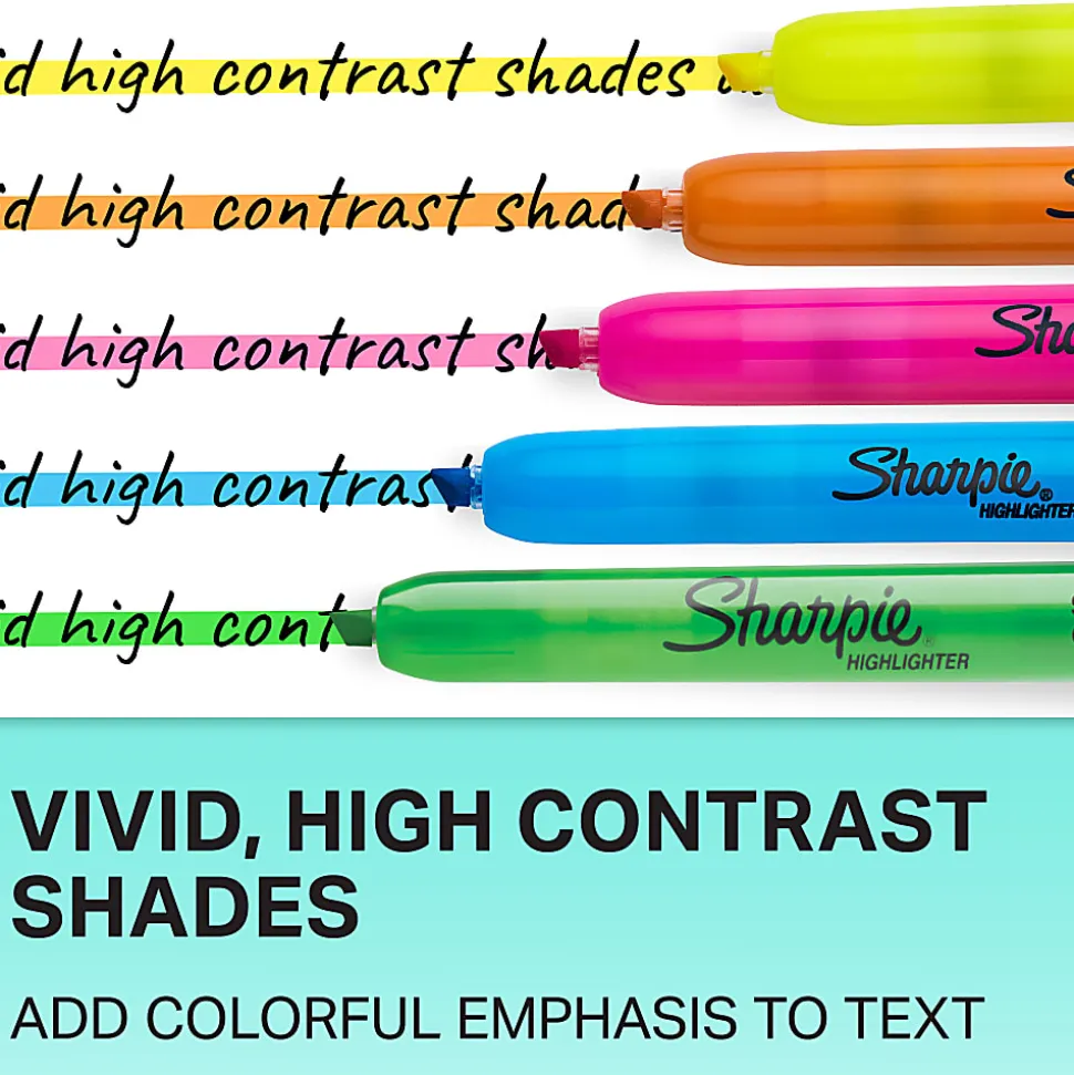 Sharpie® Retractable Highlighters, Fluorescent Yellow, Pack Of 12