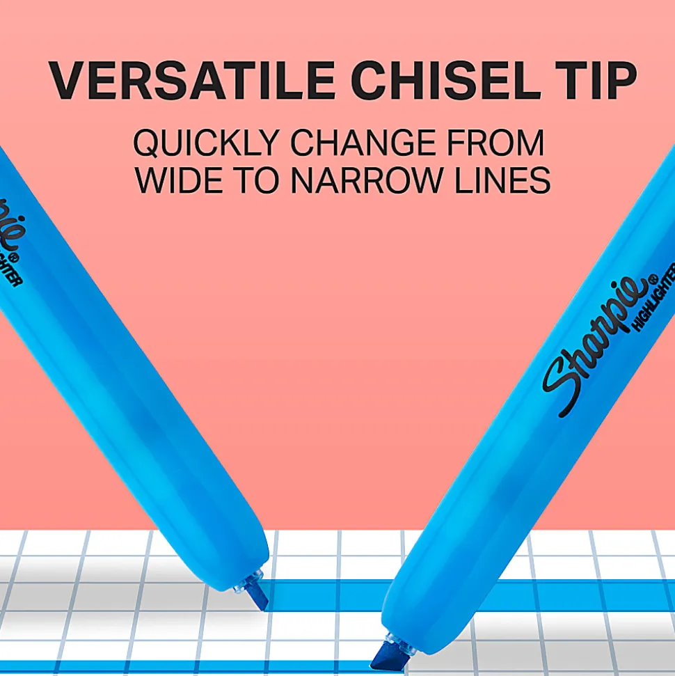 Sharpie® Retractable Highlighters, Fluorescent Yellow, Pack Of 12