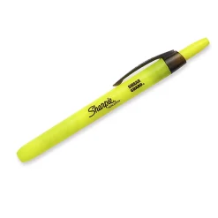 Sharpie® Retractable Highlighters, Narrow Chisel Tip, Yellow, 5 Count