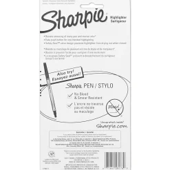 Sharpie® Retractable Highlighters, Narrow Chisel Tip, Yellow, 5 Count