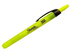Sharpie® Retractable Highlighters, Narrow Chisel Tip, Yellow, 5 Count