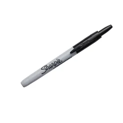 Sharpie® Retractable Permanent Markers, Fine Point, Black, Pack Of 3 Markers