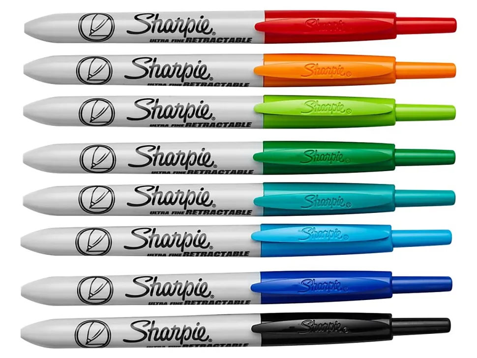 Sharpie® Retractable Permanent Markers, Ultra-Fine Point, Assorted, Pack Of 8