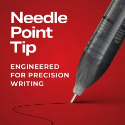 Sharpie® Rollerball Pens, Needle Point, 0.5 mm, Red Ink, Pack Of 12