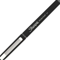 Sharpie® Rollerball Pens, Needle Point, 0.5 mm, Black Ink, Pack Of 12