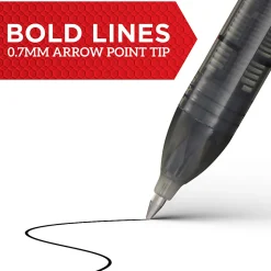 Sharpie® Roller Pens, Arrow Point, 0.7 mm, Black Barrel, Blue Ink, Pack Of 12 Pens