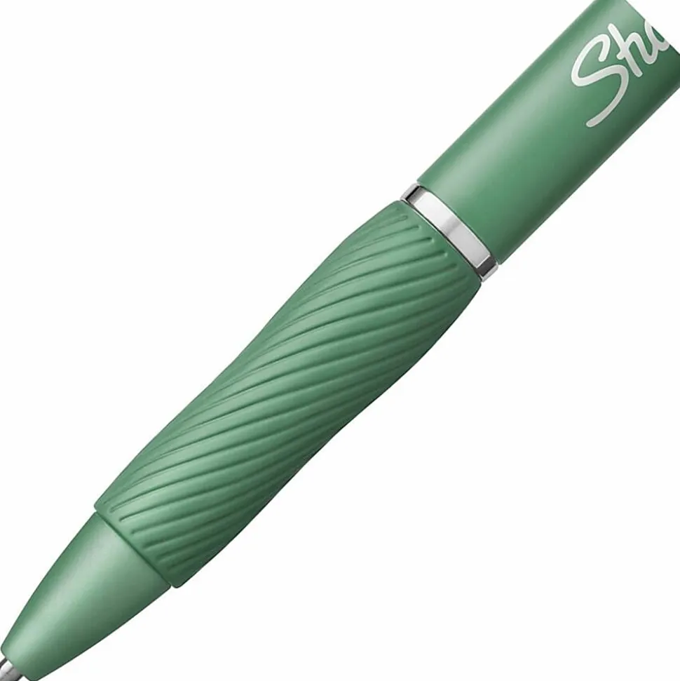 Sharpie S-Gel Fashion Barrel Gel Pens, Medium Point, 0.7 mm, Green Barrels, Black Ink, Pack Of 4 Pens