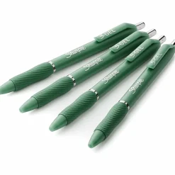Sharpie S-Gel Fashion Barrel Gel Pens, Medium Point, 0.7 mm, Green Barrels, Black Ink, Pack Of 4 Pens