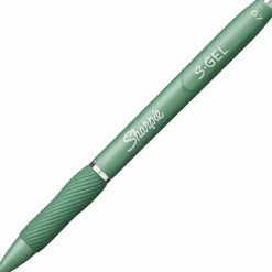 Sharpie S-Gel Fashion Barrel Gel Pens, Medium Point, 0.7 mm, Green Barrels, Black Ink, Pack Of 4 Pens