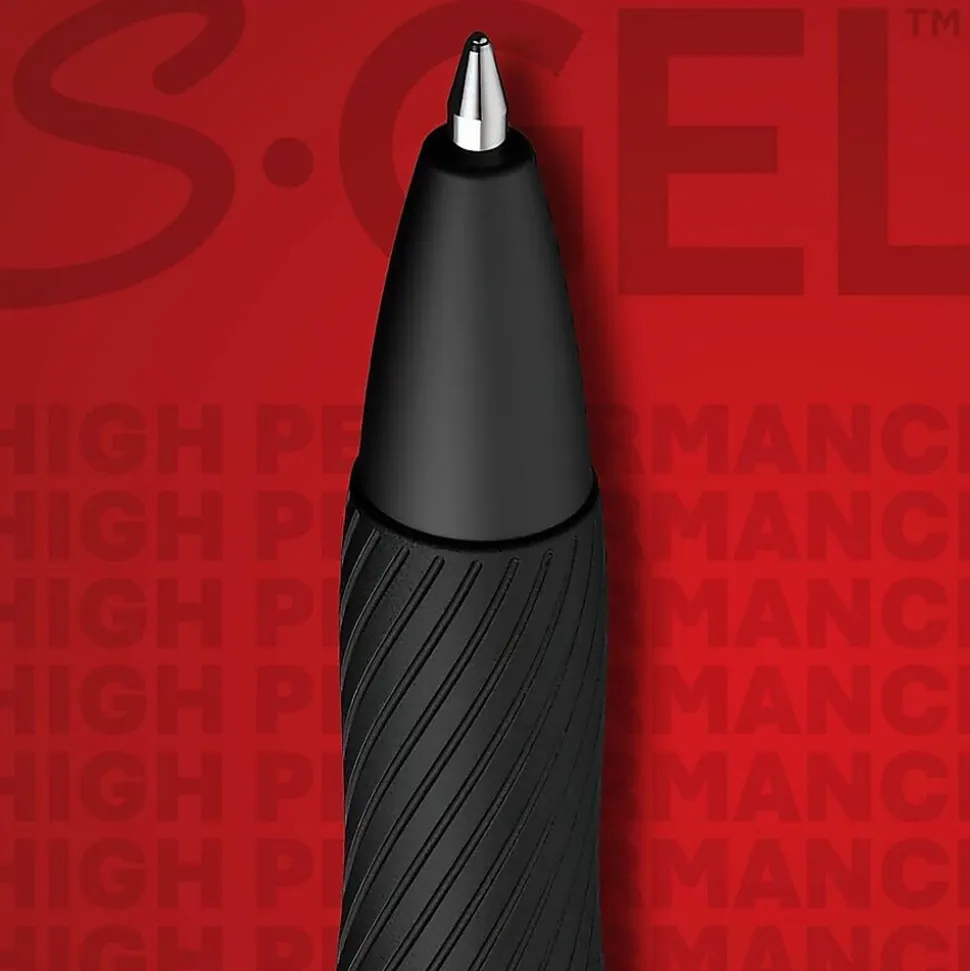 Sharpie® S-Gel Fashion Barrel Gel Pens, Medium Point, 0.7 mm, Blue Barrel, Black Ink, Pack Of 4 Pens
