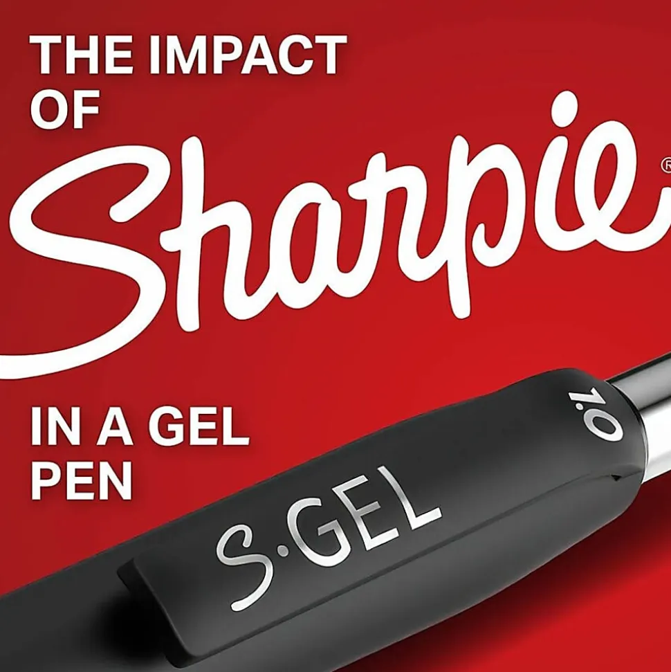 Sharpie® S-Gel Fashion Barrel Gel Pens, Medium Point, 0.7 mm, Blue Barrel, Black Ink, Pack Of 4 Pens