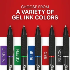 Sharpie S-Gel, Gel Pens, Fine Point (0.5mm), Black Ink Gel Pen, 4 Count