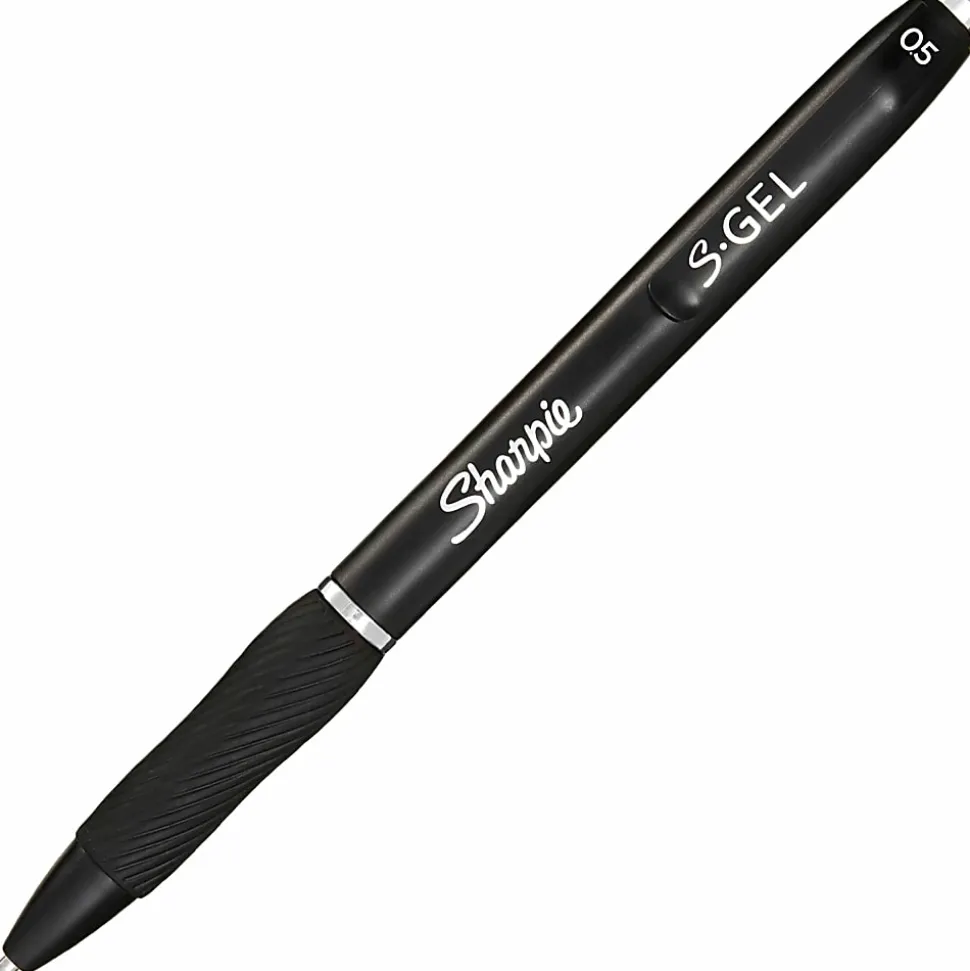 Sharpie S-Gel, Gel Pens, Fine Point (0.5mm), Black Ink Gel Pen, 12 Count