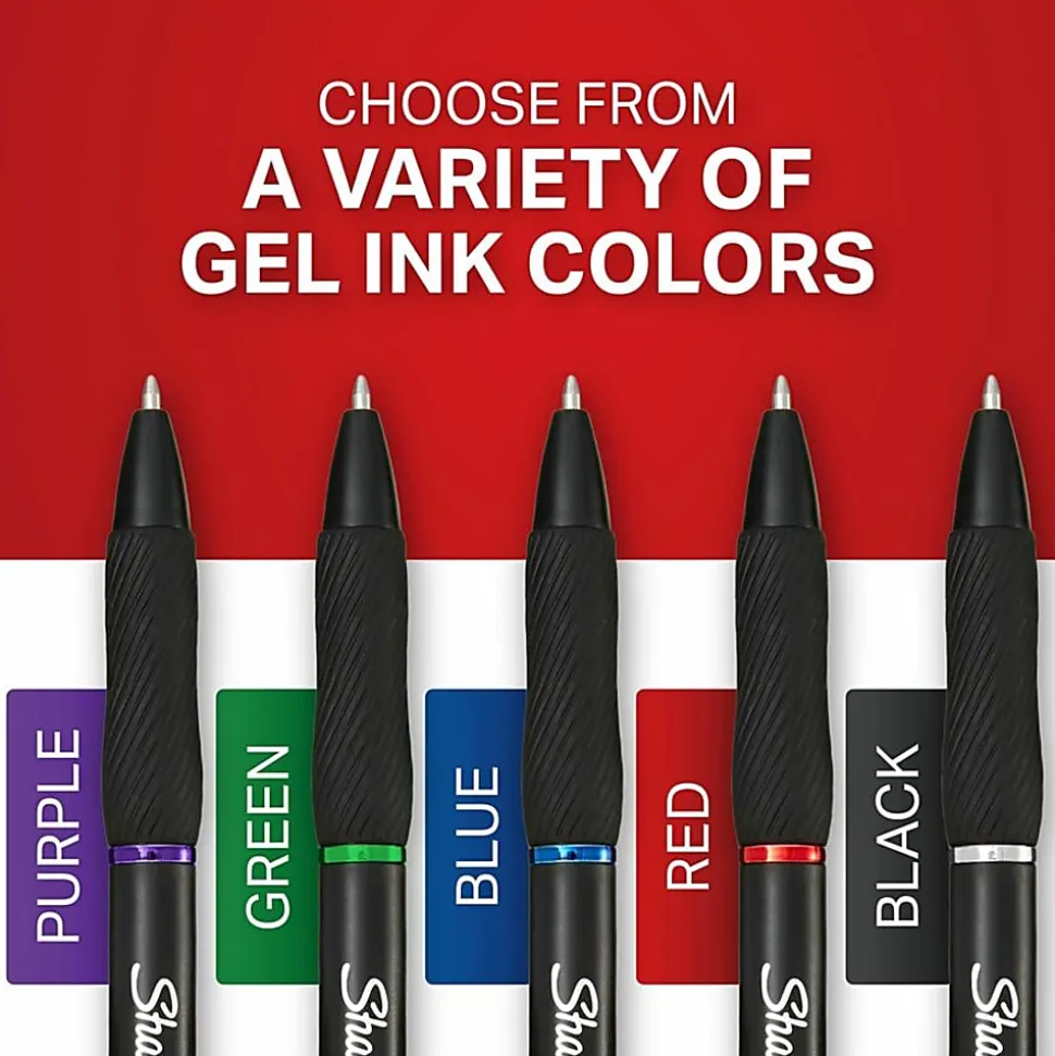 Sharpie® S-Gel, Gel Pens, Medium Point (0.7mm), Black Ink Gel Pen, With Canister, 36 Count
