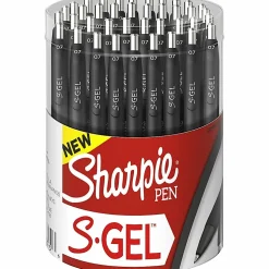 Sharpie® S-Gel, Gel Pens, Medium Point (0.7mm), Black Ink Gel Pen, With Canister, 36 Count