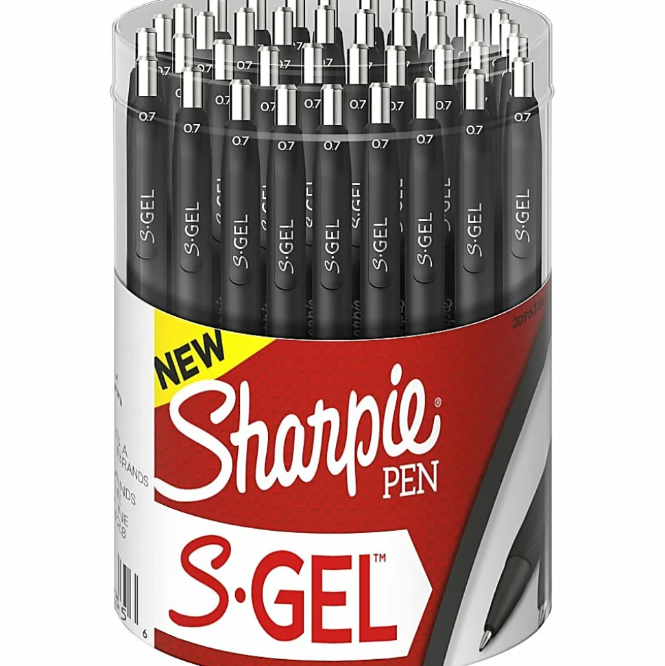 Sharpie® S-Gel, Gel Pens, Medium Point (0.7mm), Black Ink Gel Pen, With Canister, 36 Count
