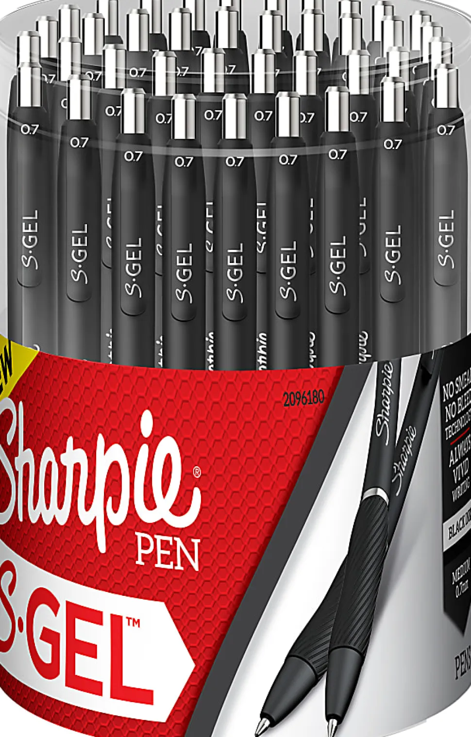 Sharpie® S-Gel, Gel Pens, Medium Point (0.7mm), Black Ink Gel Pen, With Canister, 36 Count
