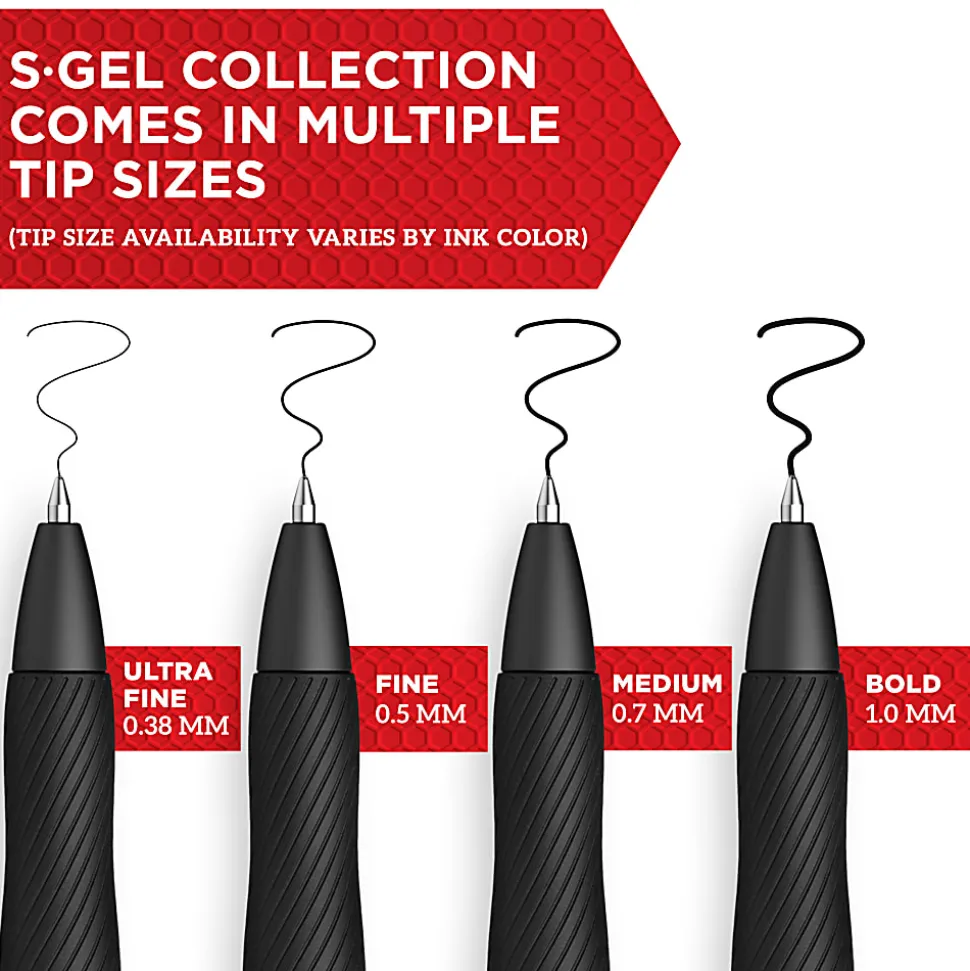 Sharpie® S-Gel, Gel Pens, Medium Point (0.7mm), Black Ink Gel Pen, With Canister, 36 Count